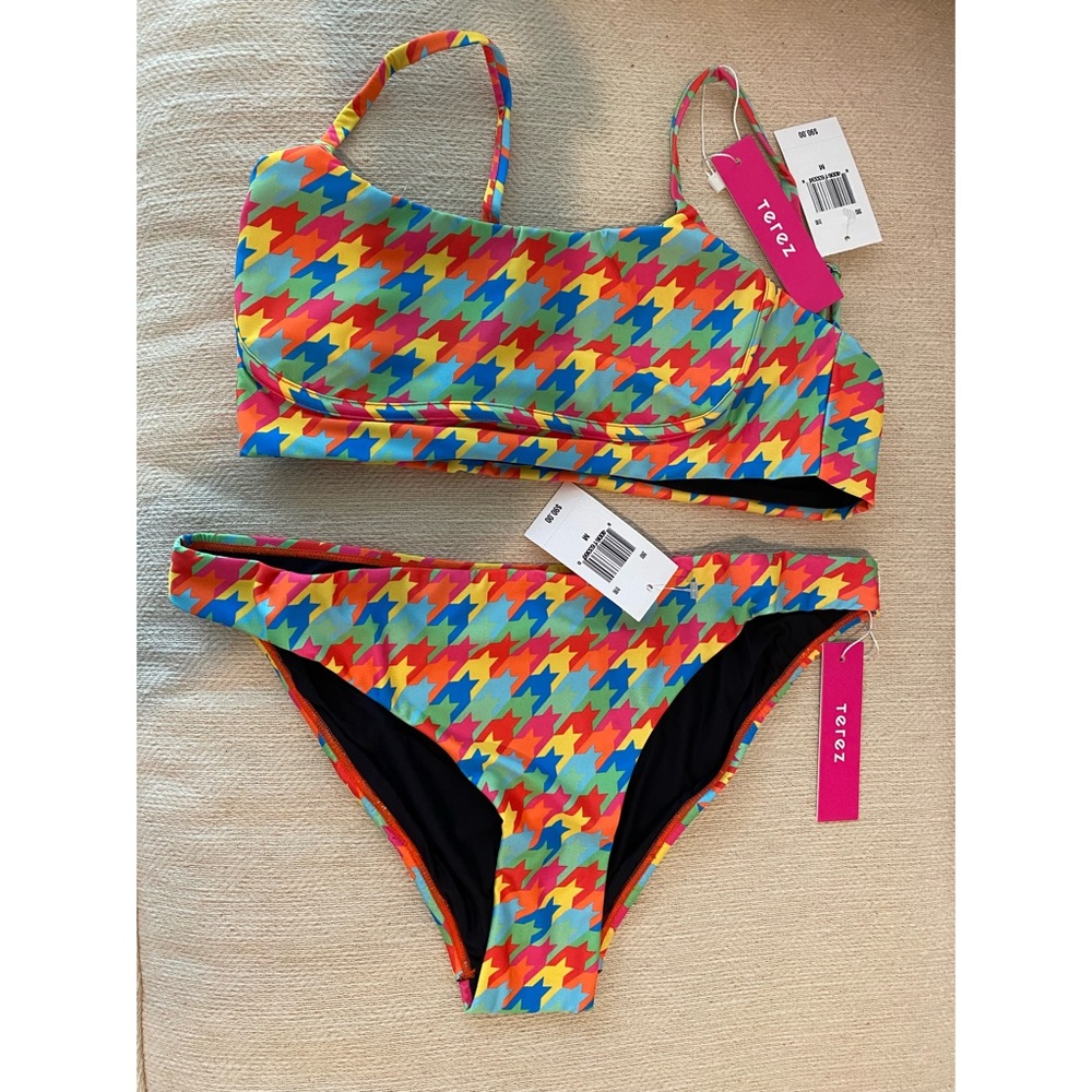 Terez Rainbow Houndstooth Bikini Set
